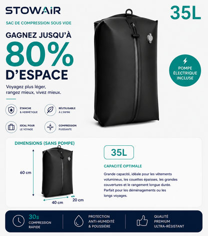Sacs de compression sous vide avec pompe