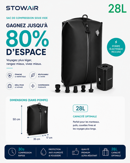 Sacs de compression sous vide avec pompe