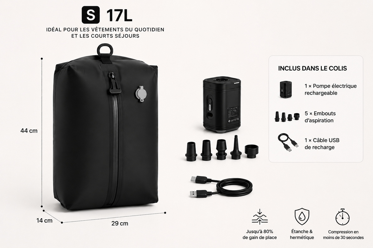 Sacs de compression sous vide avec pompe