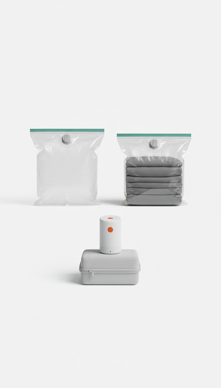 Set sacs sous vide avec trousse de voyage intégrée